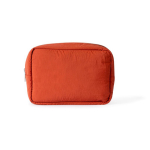 Beauty case in nylon e poliestere con zip abbinata color rosso