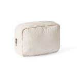 Beauty case in nylon e poliestere con zip abbinata color beige prima vista