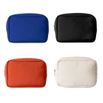 Beauty case in nylon e poliestere con zip abbinata color beige seconda vista