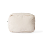 Beauty case in nylon e poliestere con zip abbinata color beige