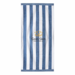 Asciugamano ideale per la spiaggia in cotone assorbente da 420 g/m² e 80x160 cm color blu quarta vista