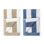 Asciugamano ideale per la spiaggia in cotone assorbente da 420 g/m² e 80x160 cm color beige quarta vista