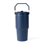Borraccia termica antigoccia in acciaio inox riciclato 600 ml color blu mare seconda vista