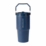 Borraccia termica antigoccia in acciaio inox riciclato 600 ml color blu mare quarta vista