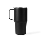 Bicchiere termico in acciaio inox antigoccia con manico 600 ml color nero seconda vista