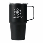 Bicchiere termico in acciaio inox antigoccia con manico 600 ml color nero sesta vista