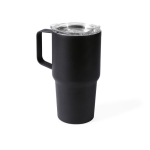 Bicchiere termico in acciaio inox antigoccia con manico 600 ml color nero
