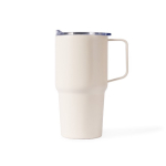 Bicchiere termico in acciaio inox antigoccia con manico 600 ml color beige prima vista