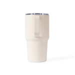 Bicchiere termico in acciaio inox antigoccia con manico 600 ml color beige seconda vista