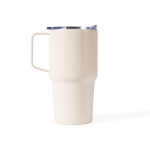 Bicchiere termico in acciaio inox antigoccia con manico 600 ml color beige terza vista