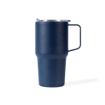 Bicchiere termico in acciaio inox antigoccia con manico 600 ml color blu mare prima vista