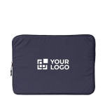 Custodia per tablet in nylon e poliestere per 16'' color blu mare vista area di stampa