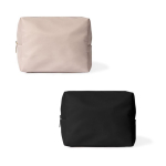 Beauty case resistente in nylon e poliestere a scomparto unico color nero seconda vista