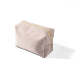 Beauty case resistente in nylon e poliestere a scomparto unico color beige prima vista