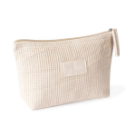 Necessaire in cotone con etichetta abbinata per marcatura 310 g/m² color bianco prima vista