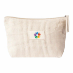 Necessaire in cotone con etichetta abbinata per marcatura 310 g/m² color bianco seconda vista