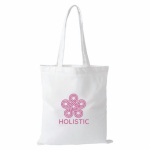 Borsa in poliestere con manici lunghi e resistenza di 10 kg 300 g/m² color bianco seconda vista