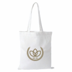Borsa in poliestere con manici lunghi e resistenza di 10 kg 300 g/m² color bianco terza vista