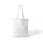 Borsa in poliestere con manici lunghi e resistenza di 10 kg 300 g/m² color bianco