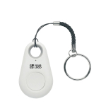 Localizzatore anti-smarrimento compatto ideale per chiavi e valigie color bianco vista area di stampa