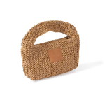 Borsa piccola in carta e poliestere con etichetta per marcatura color marrone prima vista