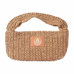 Borsa piccola in carta e poliestere con etichetta per marcatura color marrone seconda vista