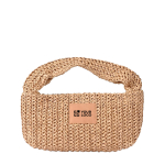 Borsa piccola in carta e poliestere con etichetta per marcatura color marrone vista area di stampa