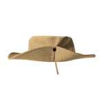 Cappello da avventura regolabile stile safari in nylon e poliestere color camel terza vista