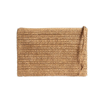 Borsa necessaire in carta e poliestere con etichetta per la personalizzazione color marrone prima vista