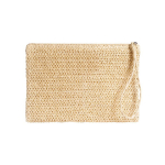 Borsa necessaire in carta e poliestere con etichetta per la personalizzazione color naturale prima vista