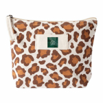 Necessaire in cotone riciclato con design animalier 200 g/m² color marrone seconda vista