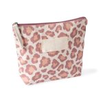 Necessaire in cotone riciclato con design animalier 200 g/m² color rosa prima vista