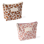 Necessaire in cotone riciclato con design animalier 200 g/m² color rosa seconda vista