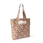 Borsa in cotone riciclato con design animalier 200 g/m² color marrone prima vista