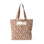 Borsa in cotone riciclato con design animalier 200 g/m² color marrone