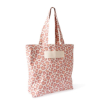 Borsa in cotone riciclato con design animalier 200 g/m² color rosa prima vista