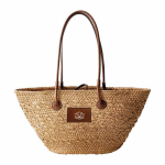 Borsa a cestino media in carta con manici lunghi da personalizzare color marrone seconda vista