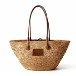 Borsa a cestino media in carta con manici lunghi da personalizzare color marrone