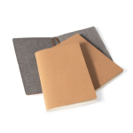 Taccuino in cartone con custodia protettiva con elastico e pagine bianche A5 color marrone quarta vista