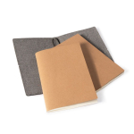 Taccuino in cartone con custodia protettiva con elastico e pagine bianche A5 color nero quarta vista