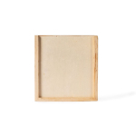 Set di carte e dadi in scatola scorrevole in legno personalizzabile color legno chiaro quarta vista