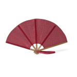 Ventaglio pieghevole in bambù e poliestere per eventi 23 cm color rosso