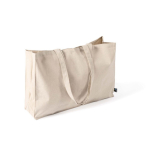 Borsa in cotone Fairtrade con soffietto e manici lunghi 220 g/m² color naturale seconda vista