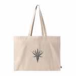 Borsa in cotone Fairtrade con soffietto e manici lunghi 220 g/m² color naturale terza vista