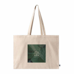 Borsa in cotone Fairtrade con soffietto e manici lunghi 220 g/m² color naturale quinta vista
