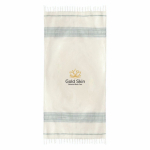 Pareo in cotone riciclato con frange per la spiaggia 380 g/m² color naturale seconda vista