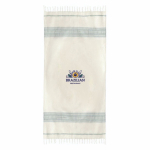 Pareo in cotone riciclato con frange per la spiaggia 380 g/m² color naturale terza vista