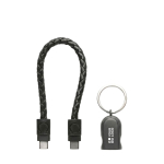 Cavo portachiavi di ricarica rapida con ingresso tipo C, USB-C color nero vista area di stampa