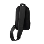 Borsa a tracolla in poliestere con uno scomparto e tasca frontale color nero prima vista