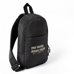 Borsa a tracolla in poliestere con uno scomparto e tasca frontale color nero seconda vista